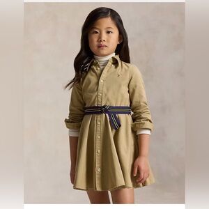 Ralph Lauren Belted Cotton Chino Shirtdress Nwt 4t